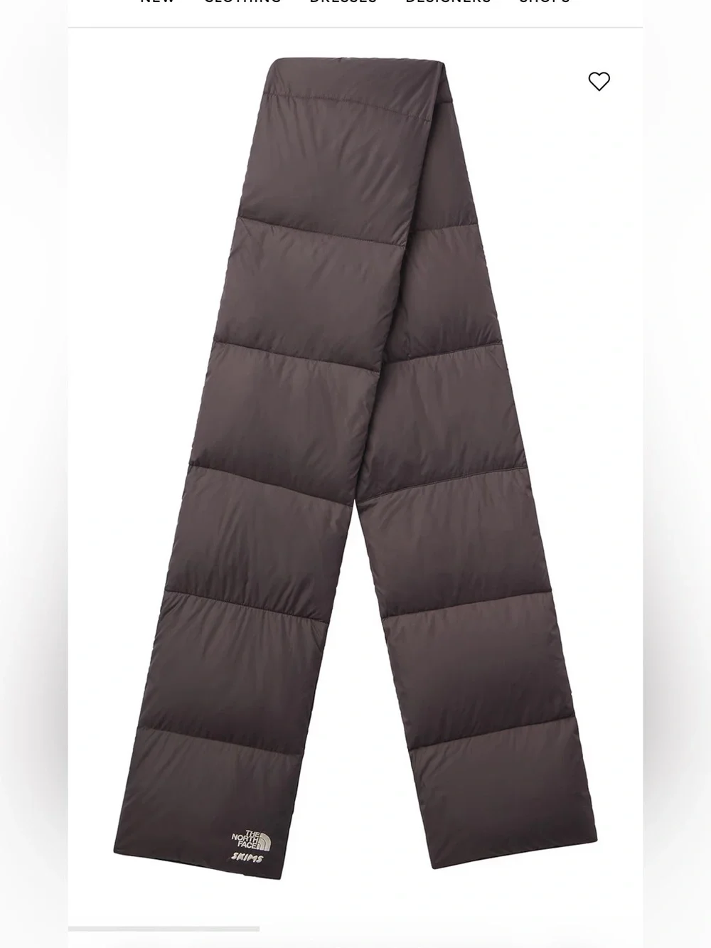 NWT The Northface x Skims quilted padded scarf phoenix one size